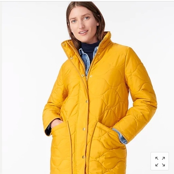 J. Crew Yellow Puffer Jacket - Picture 1 of 3